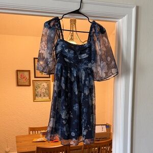 Abercrombie Floral Sheer Sleeve Dress